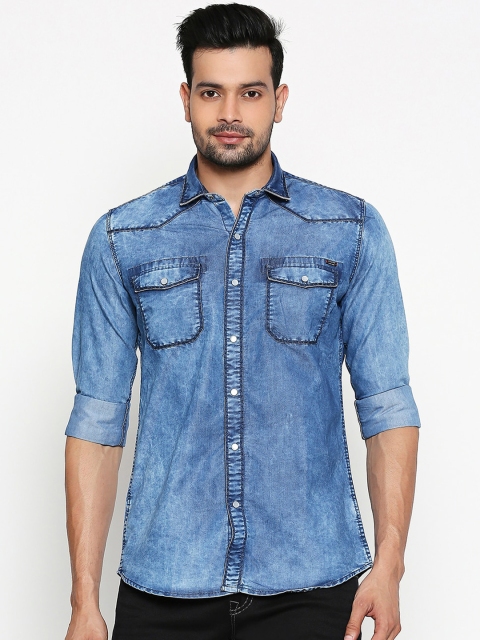 

Lawman pg3 Men Blue Slim Fit Faded Casual Shirt