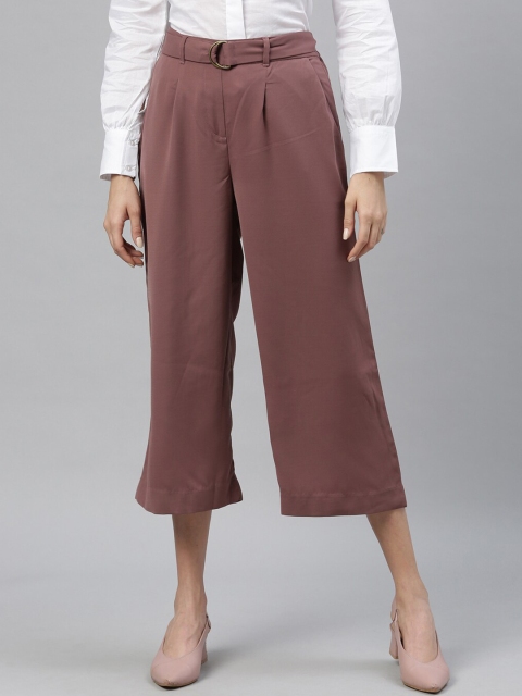 

RAREISM Women Pink Regular Fit Solid Culottes