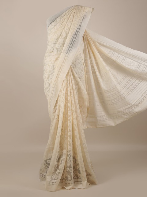 

Pothys Cream-Coloured Woven Design Jute Silk Saree