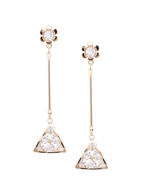 

Foxy Sperks Gold-Toned & Silver-Toned Contemporary Drop Earrings