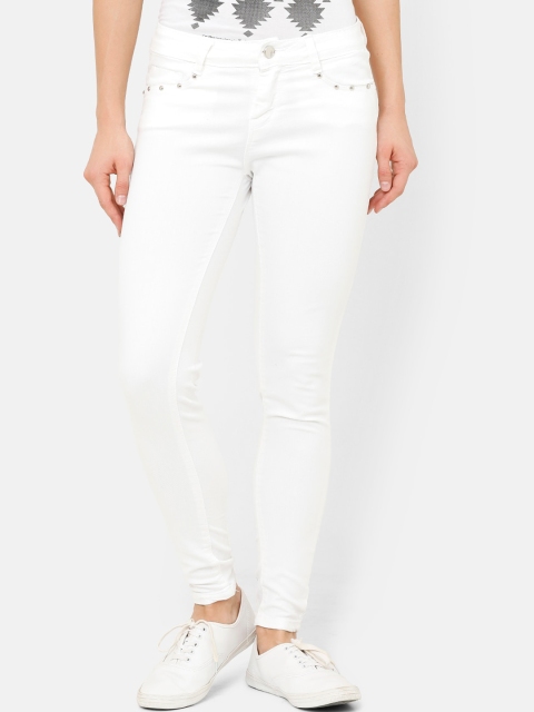 

ZHEIA Women White Skinny Fit Jeans