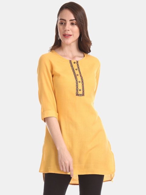 

Bronz Women Yellow Solid Tunic