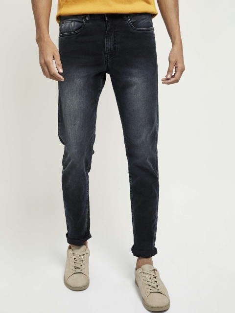 

max Men Black Skinny Fit Mid-Rise Clean Look Stretchable Jeans