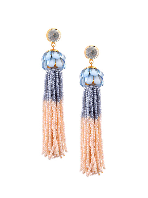 

Foxy Sperks Peach-Coloured & Blue Contemporary Drop Earrings