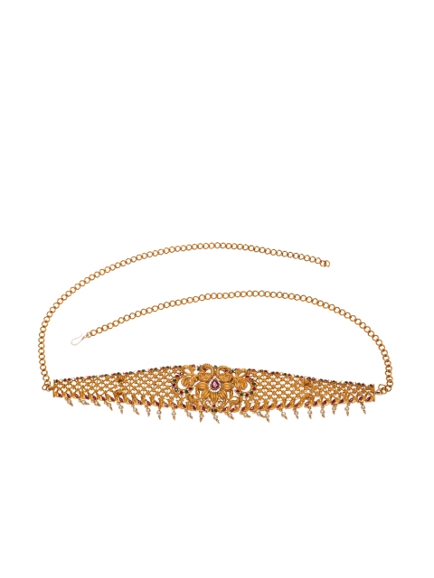 

Alankruthi Gold-Plated & Green Stone-Studded Sustainable Kamarbandh