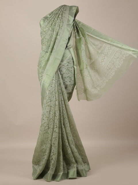 

Pothys Sea Green Woven Design Jute Silk Saree