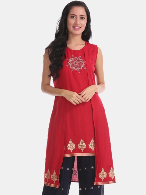 

Bronz Red Embroidered Tunic