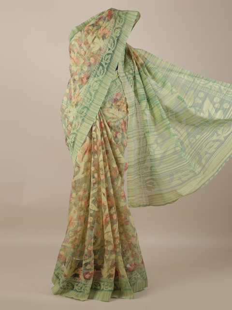 

Pothys Olive Green Printed Saree