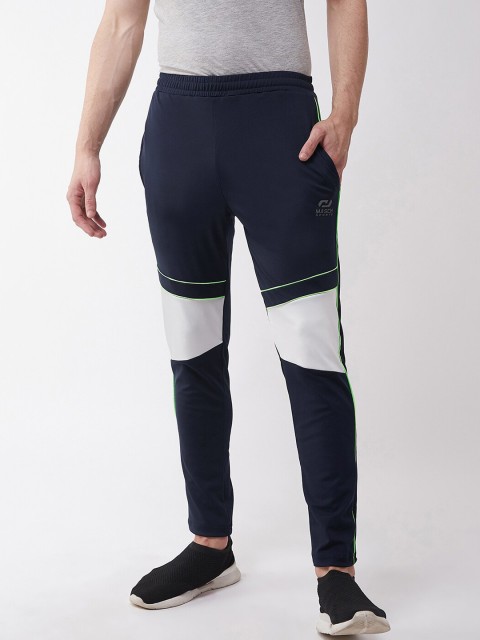

Masch Sports Men Navy Blue & White Colourblocked Slim-Fit Track Pants
