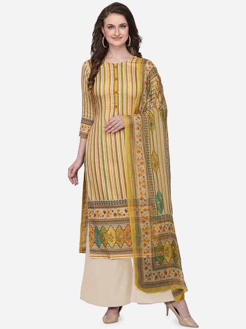 

Stylee LIFESTYLE Yellow Silk Blend Unstitched Dress Material