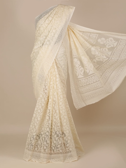 

Pothys Cream-Coloured Saree