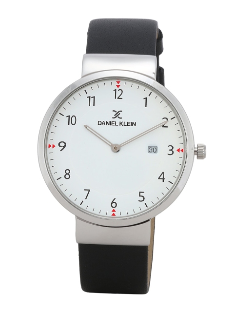 

Daniel Klein Men White & Black Analogue Leather Watch DK11770-1