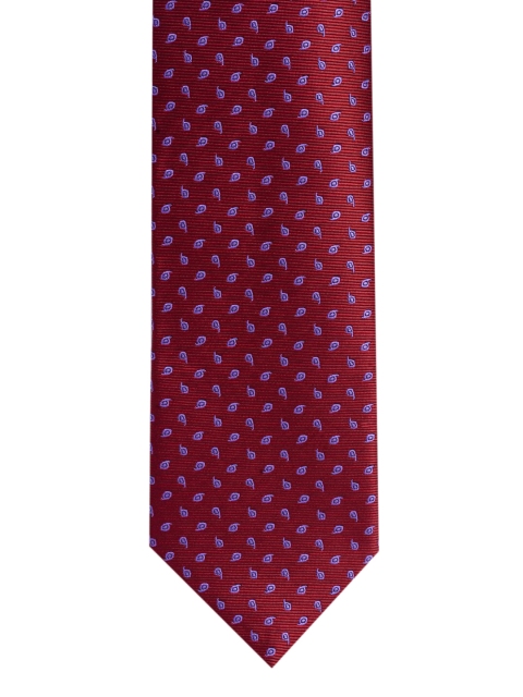 

BuckleUp Men Red Woven Design Broad Tie