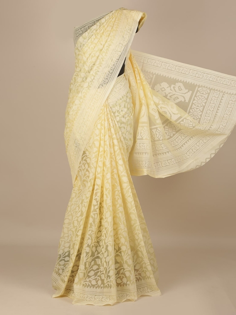 

Pothys Yellow Woven Design Jute Silk Saree