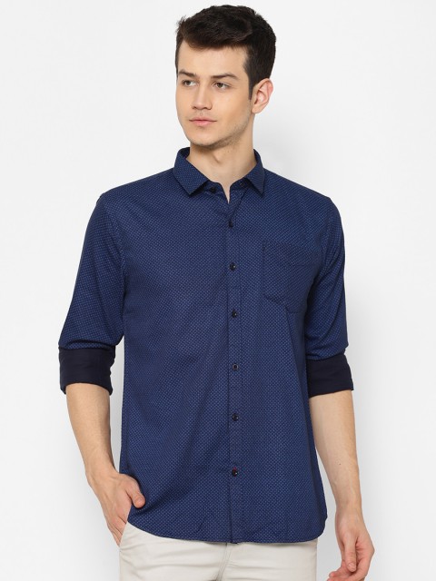 

cape canary Men Blue Regular Fit Solid Casual Shirt