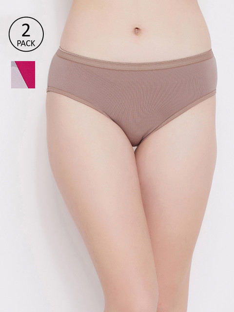 

Clovia Women Pack Of 2 Assorted Sustainable Hipster Briefs COMPNC841