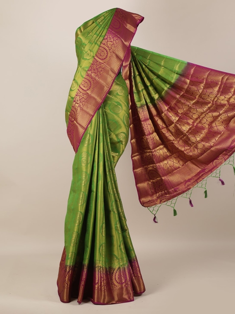 

Pothys Green & Red Jute Silk Woven Design Saree