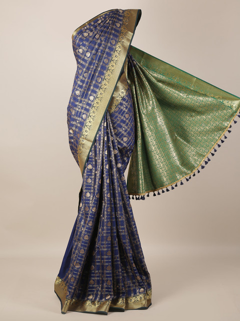 

Pothys Navy Blue Woven Design Saree