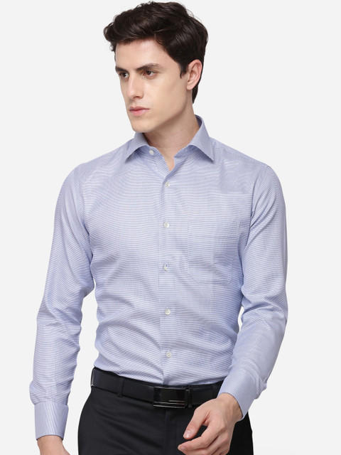 

JADE BLUE Men Blue Slim Fit Self Design Casual Shirt