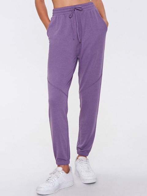 

FOREVER 21 Women Purple Regular Fit Solid Joggers