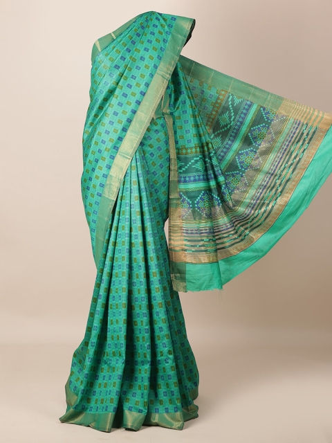 

Pothys Green Woven Design Jute Silk Saree