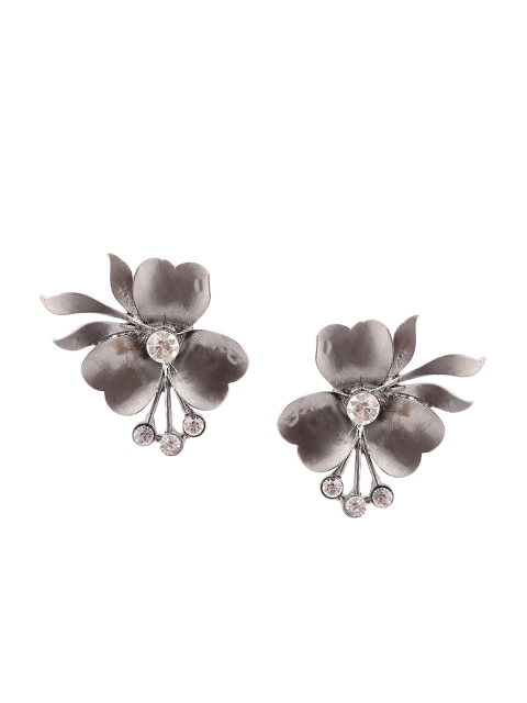 

Foxy Sperks Silver-Toned Floral Studs
