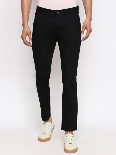

Integriti Men Black Slim Fit Solid Regular Trousers