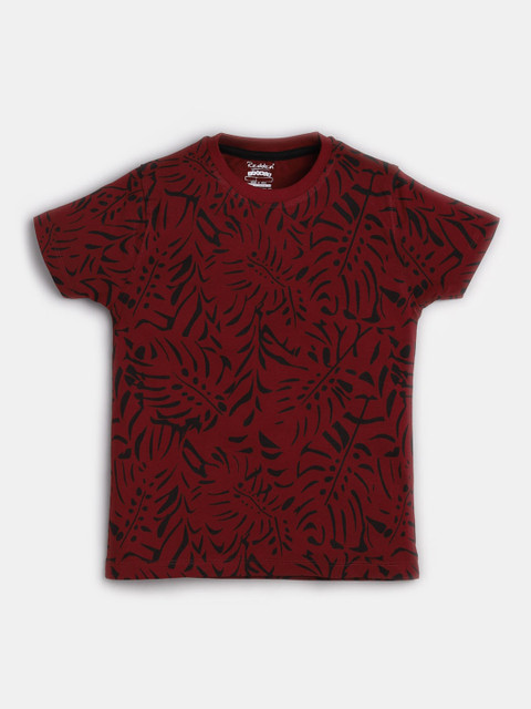 

Redden Boys Maroon Printed Round Neck T-shirt