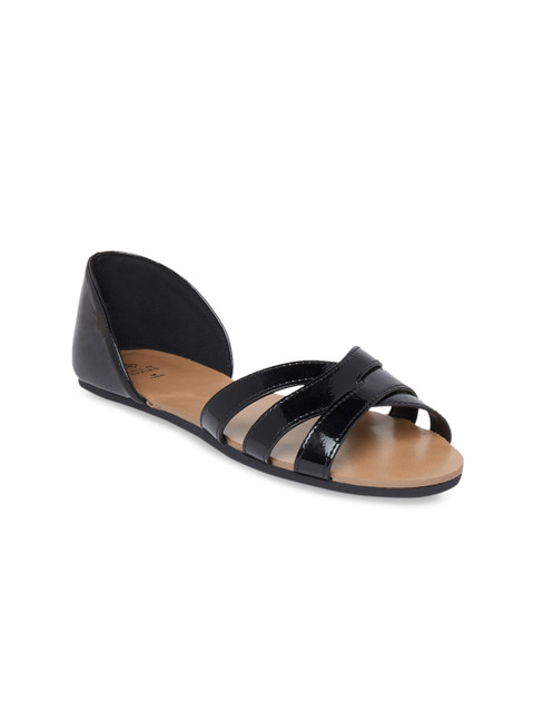 

Call It Spring Women Black Solid Open Toe Flats