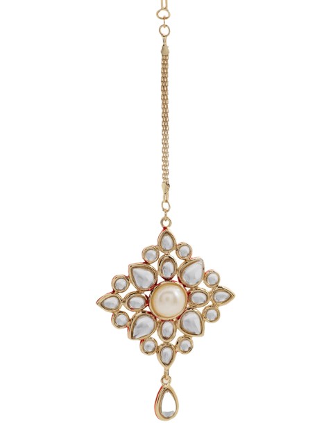 

Estele Women Gold-Plated Kundan Studded Maang Tika