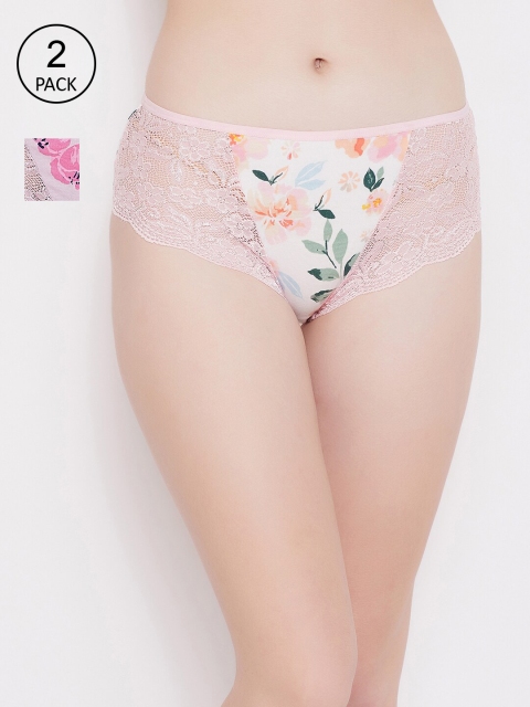 

Clovia Women Pack of 2 Assorted Hipster Briefs-COMPNC823S, Purple