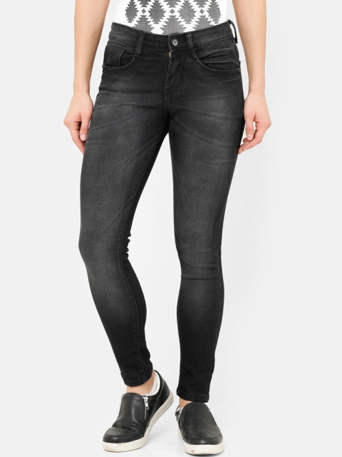 

ZHEIA Women Black Skinny Fit Mid-Rise Clean Look Stretchable Jeans