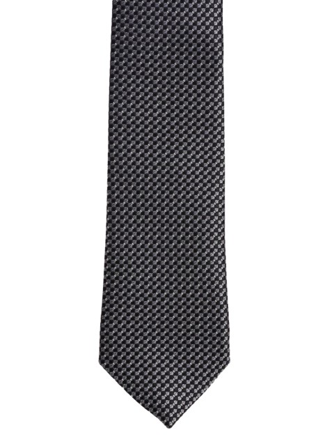 

BuckleUp Men Black Woven Design Broad Tie