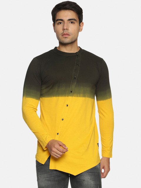 

KULTPRIT Men Multicoloured Solid Henley Neck T-shirt, Multi