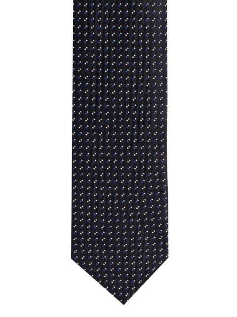 

BuckleUp Men Black & Blue Woven Design Broad Tie