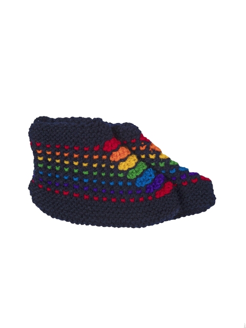 

Bodh Design Unisex Navy Blue Checked Winter Socks