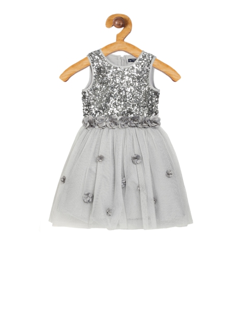 

Allen Solly Girls Grey Embellished Fit and Flare Dress