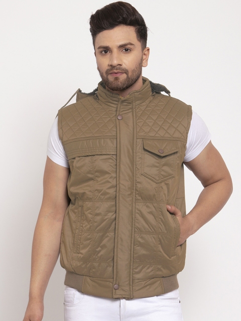 

KLOTTHE Men Brown Solid Windcheater Bomber