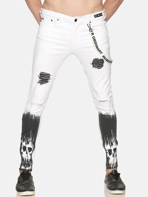 

KULTPRIT Men White Slim Fit Jeans