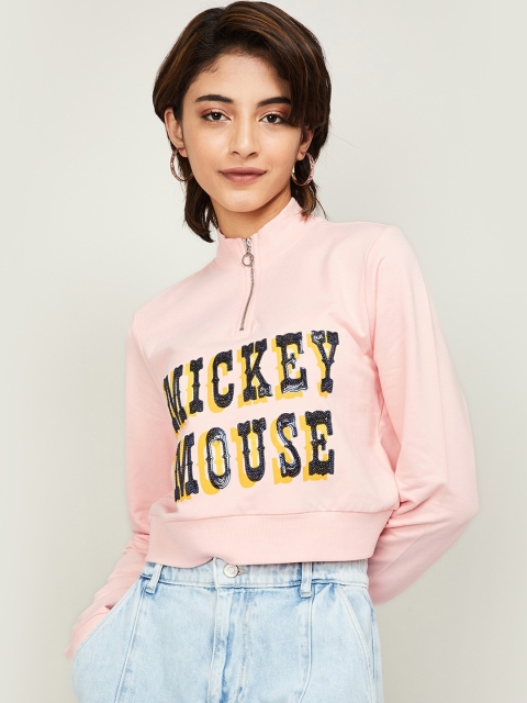 

Ginger by Lifestyle Women Pink Printed Sweatshirt
