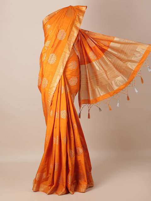 

Pothys Mustard Woven Design Saree