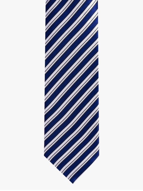 

BuckleUp Blue & White Striped Broad Tie