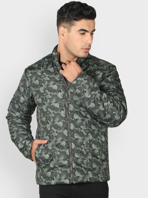 

Octave Men Olive Green Printed Bomber