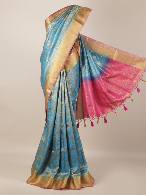 

Pothys Blue Woven Design Jute Silk Saree