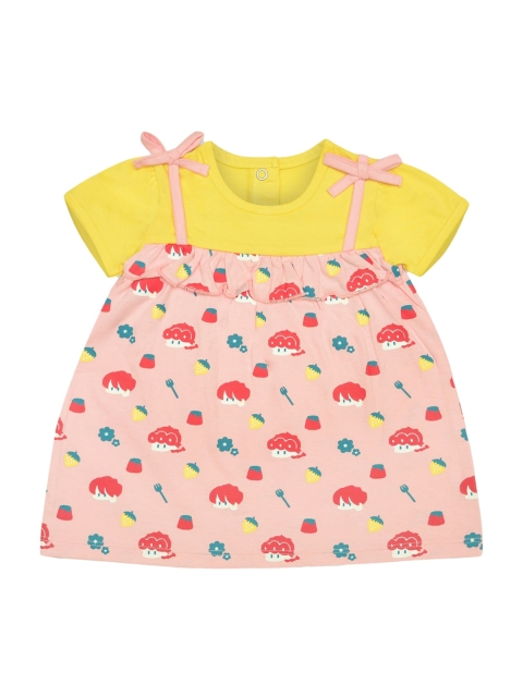 

The Flybees Girls Pink Printed A-Line Dress