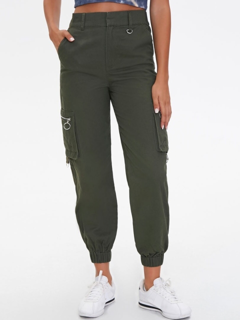 

FOREVER 21 Women Green Regular Fit Solid Joggers