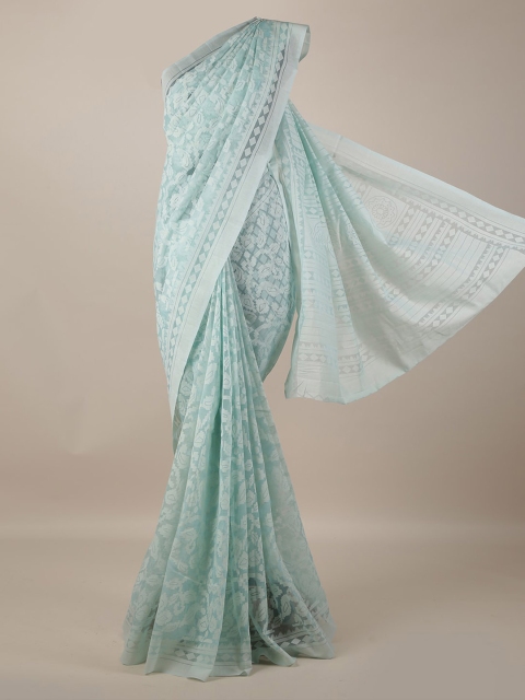 

Pothys Blue Woven Design Jute Silk Saree