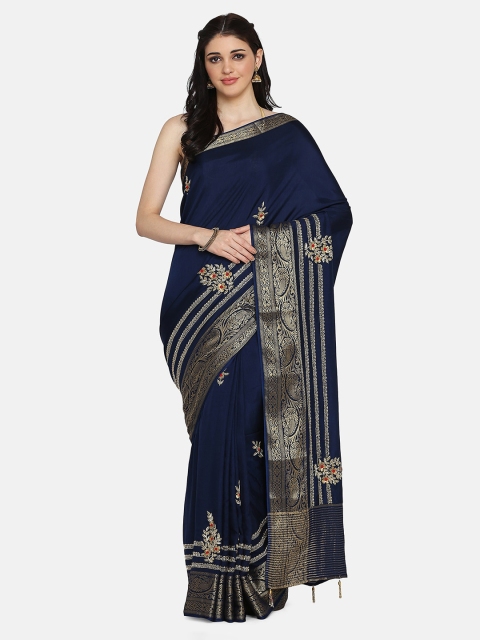 

BOMBAY SELECTIONS Navy Blue Saree