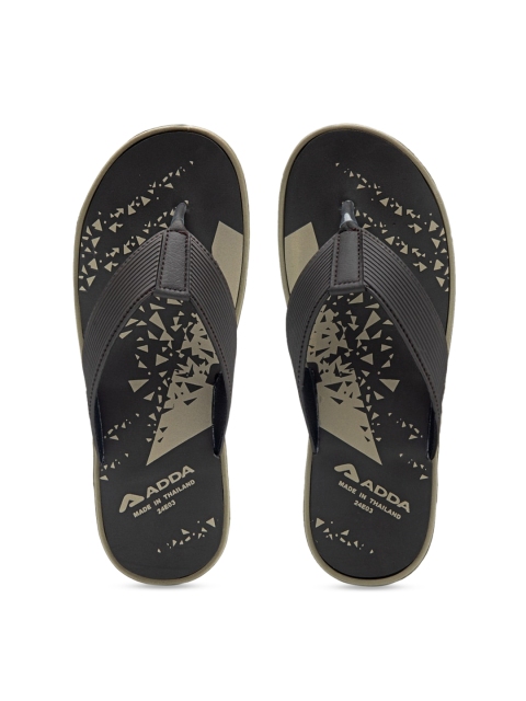 

Adda Men Brown & Beige Printed Thong Flip-Flops