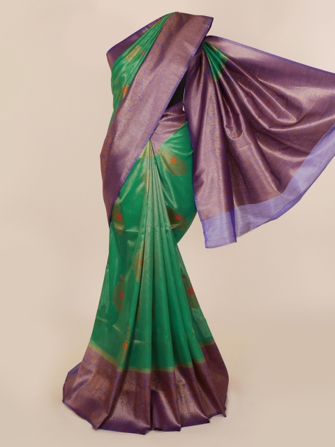 

Pothys Green Woven Design Cotton Blend Saree